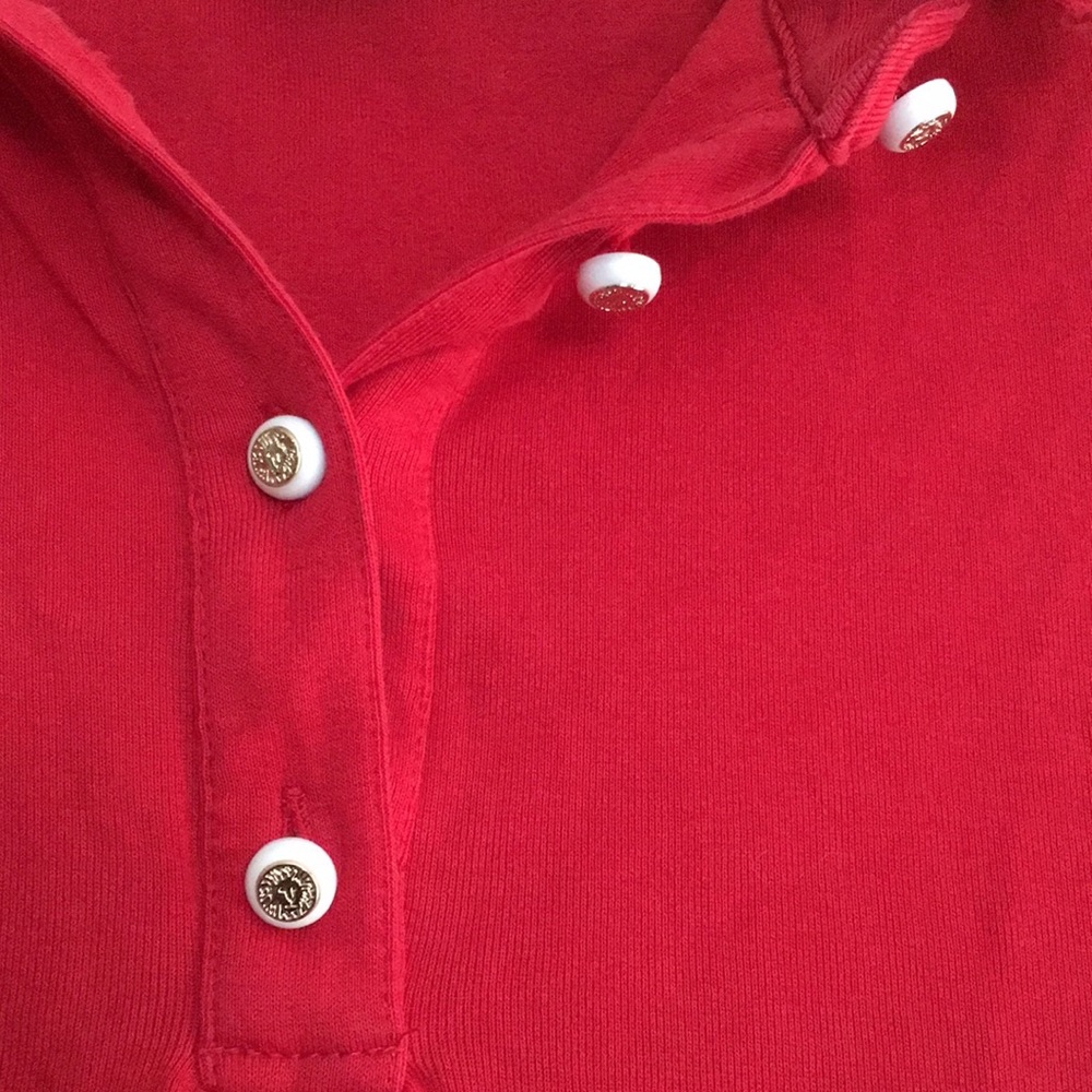 Anne Klein Vintage Ruffle button down polo - Picture 2 of 5